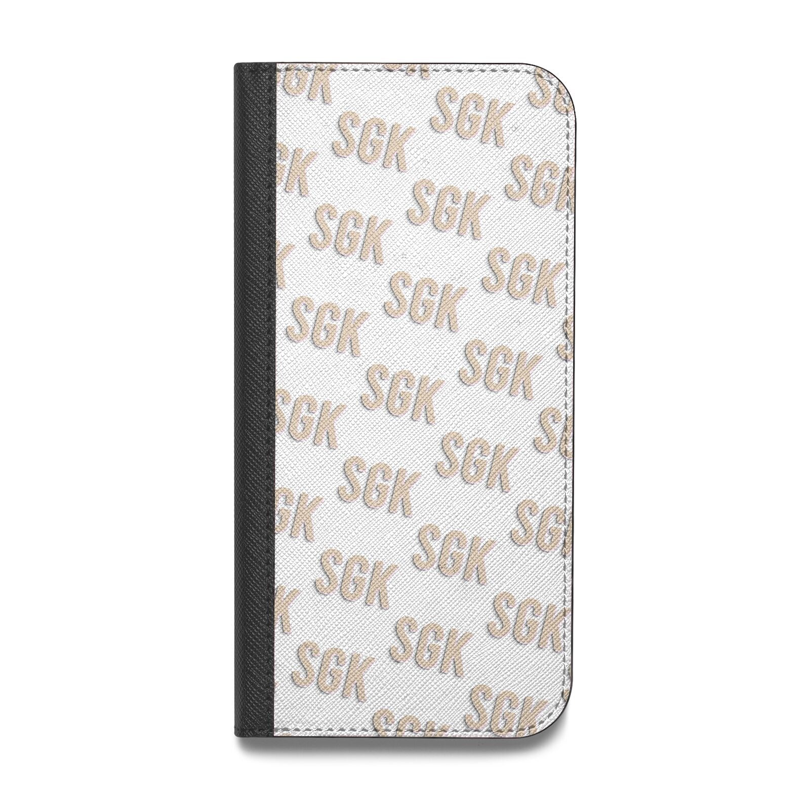 Personalised Brick Pattern Text Vegan Leather Flip iPhone Case