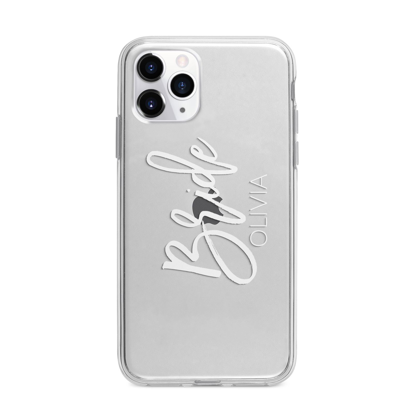 Personalised Bride Apple iPhone 11 Pro Max in Silver with Bumper Case