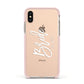 Personalised Bride Apple iPhone Xs Impact Case Pink Edge on Gold Phone