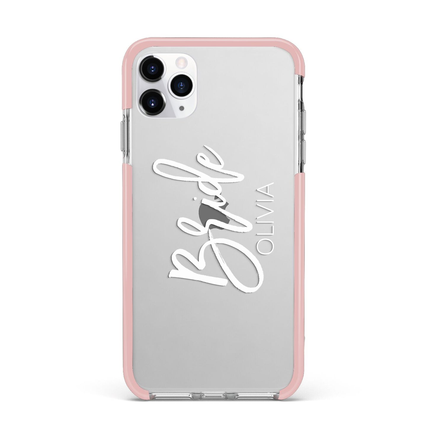 Personalised Bride iPhone 11 Pro Max Impact Pink Edge Case