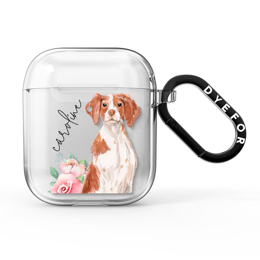 Personalised Brittany Dog AirPods Clear Case