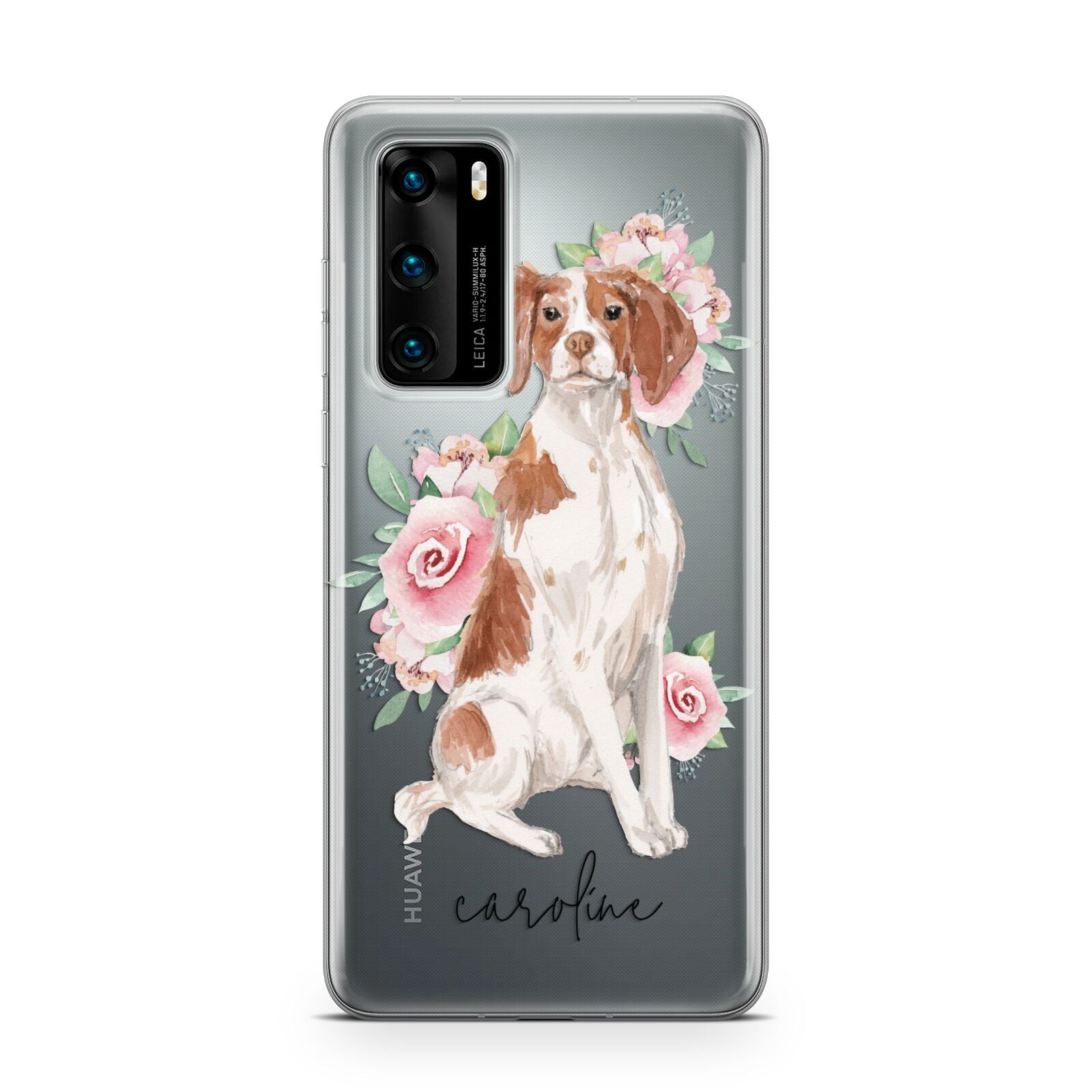 Personalised Brittany Dog Huawei P40 Phone Case