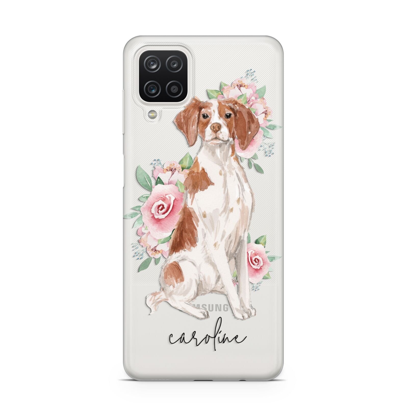 Personalised Brittany Dog Samsung A12 Case