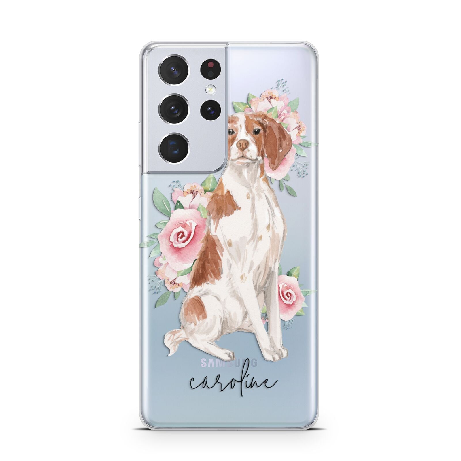 Personalised Brittany Dog Samsung S21 Ultra Case