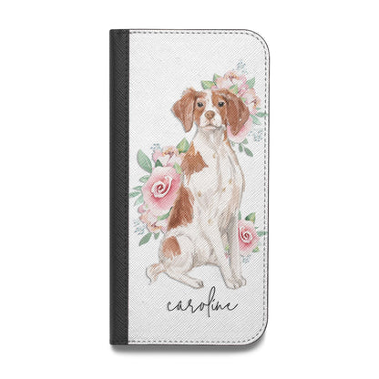 Personalised Brittany Dog Vegan Leather Flip Samsung Case