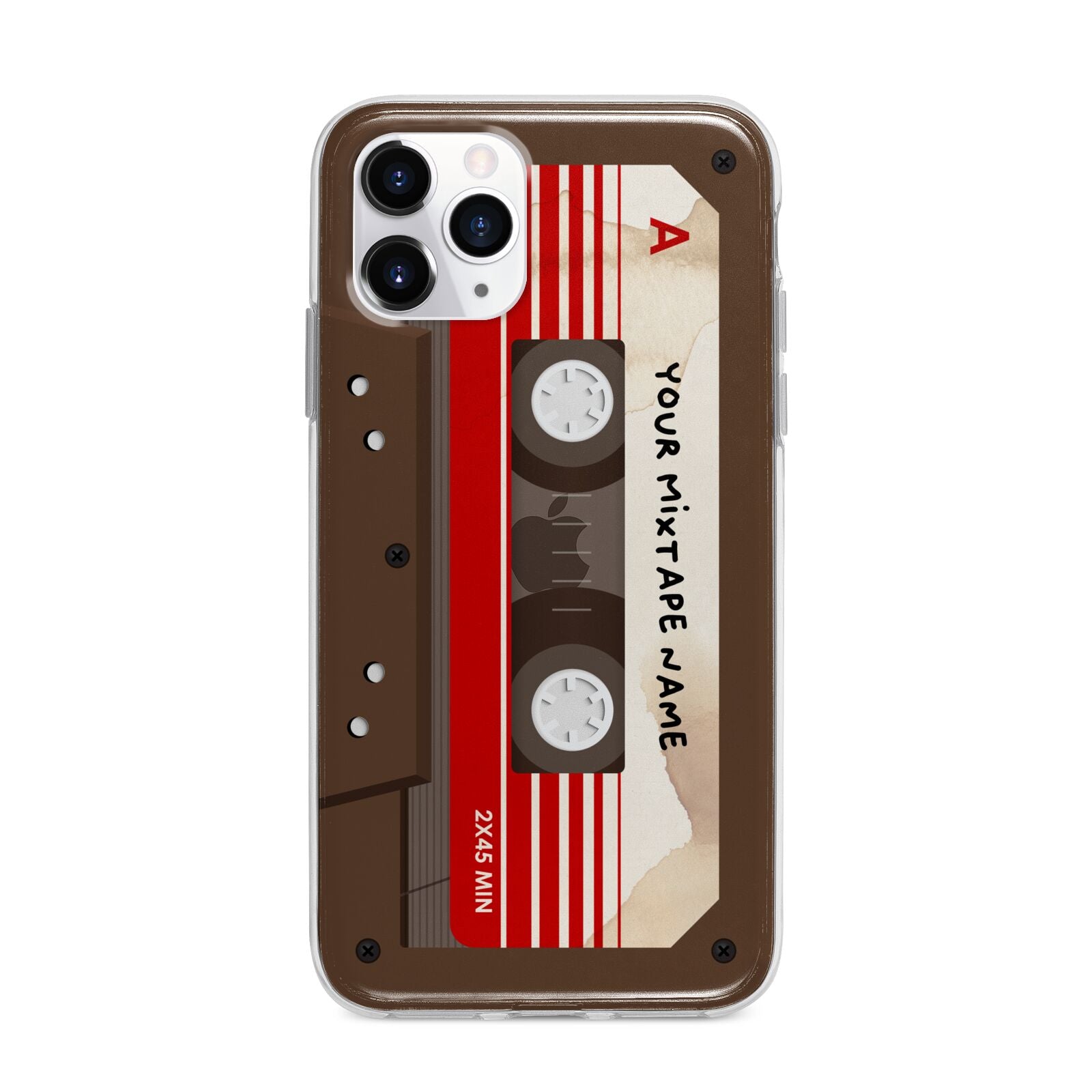 Personalised Brown Mixtape Apple iPhone 11 Pro in Silver with Bumper Case