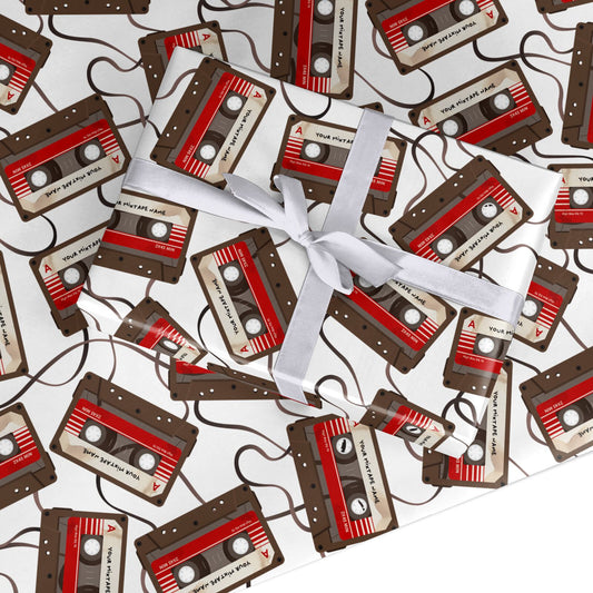 Personalised Brown Mixtape Custom Wrapping Paper