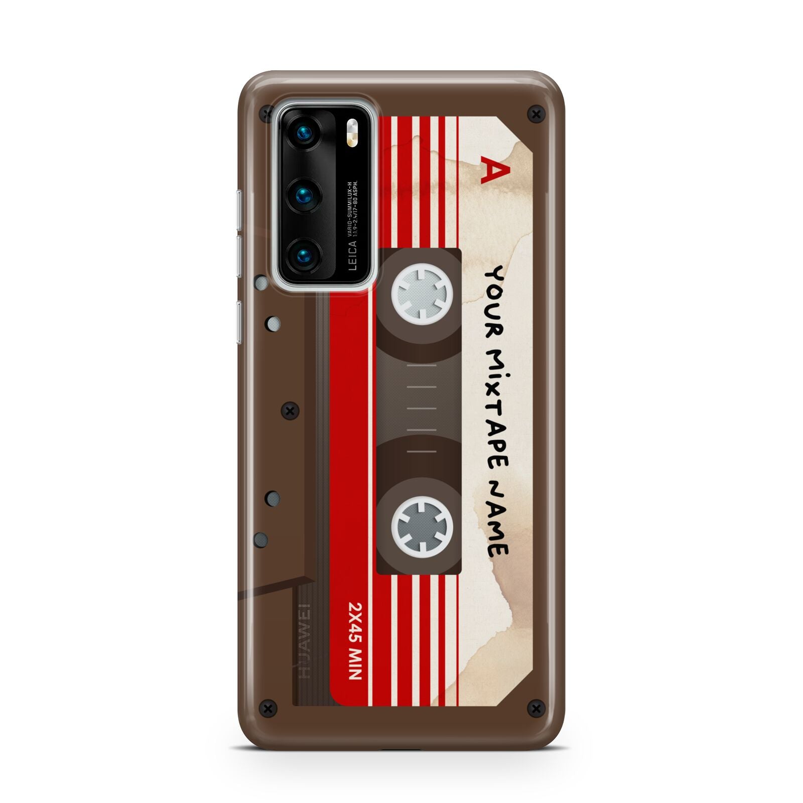 Personalised Brown Mixtape Huawei P40 Phone Case