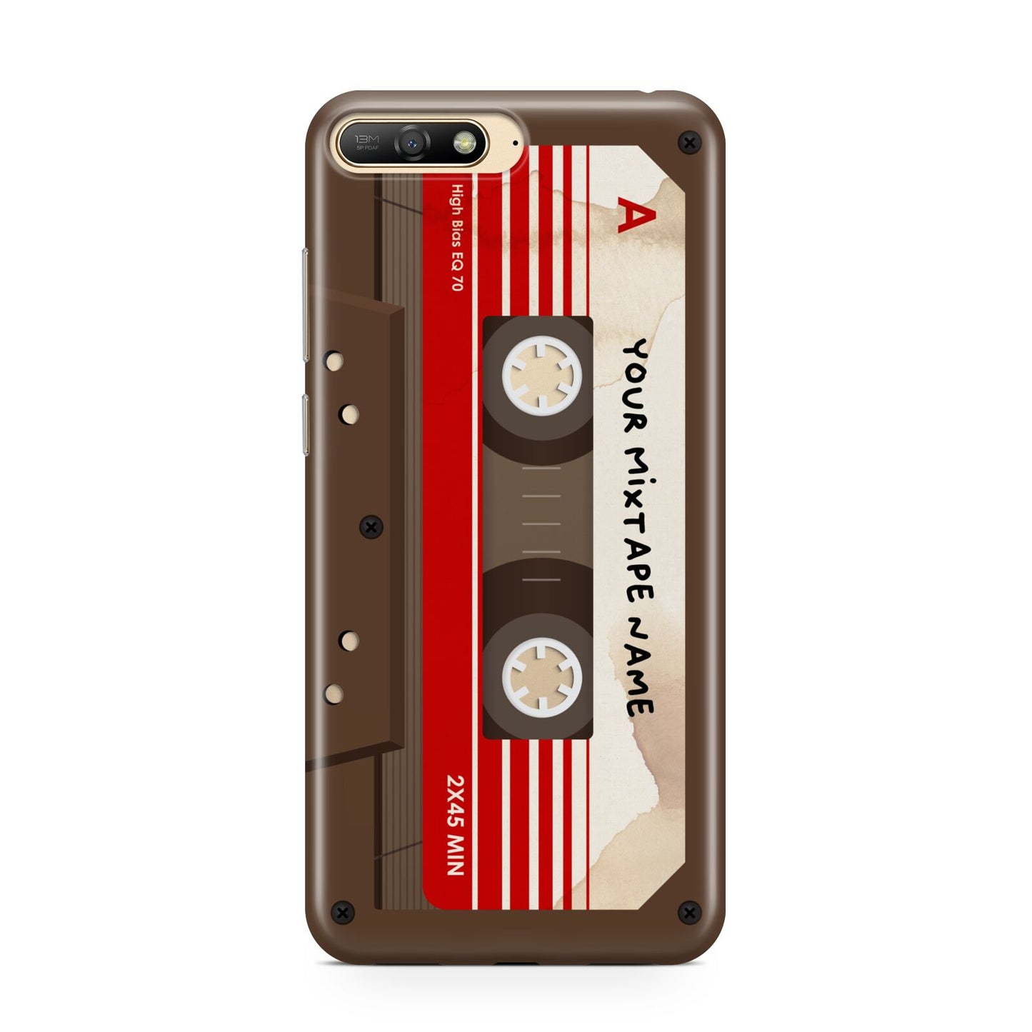 Personalised Brown Mixtape Huawei Y6 2018