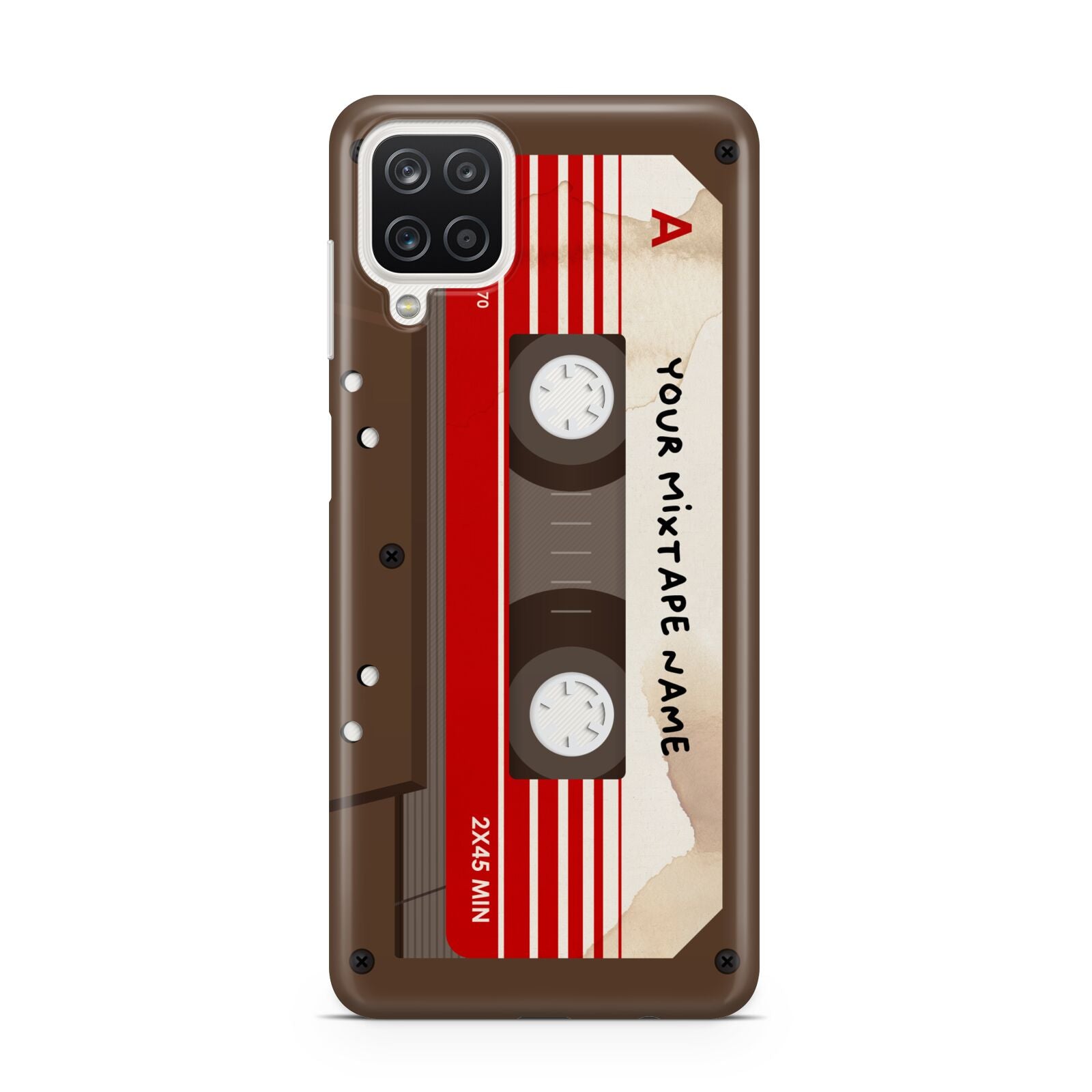 Personalised Brown Mixtape Samsung A12 Case