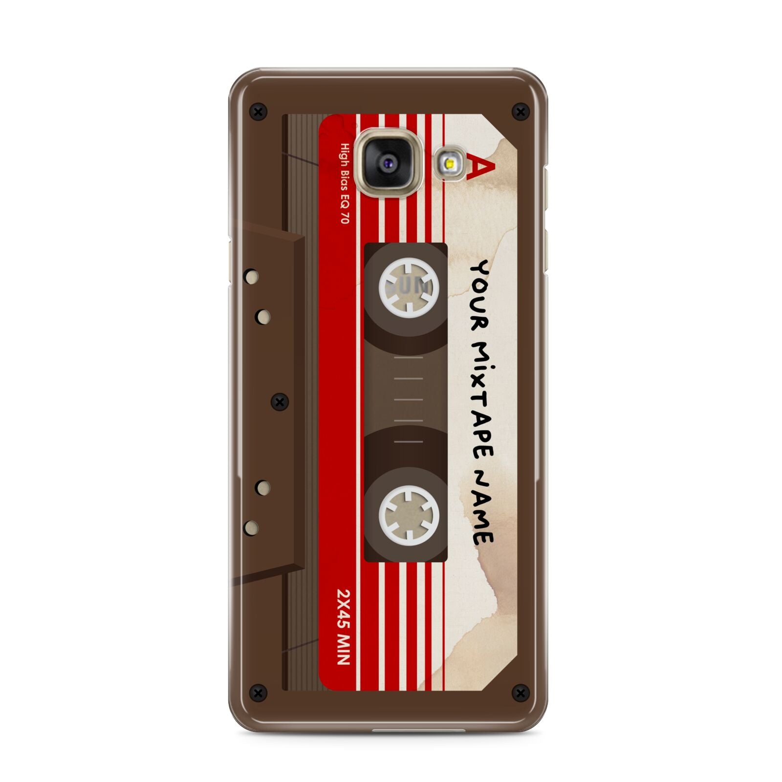 Personalised Brown Mixtape Samsung Galaxy A3 2016 Case on gold phone