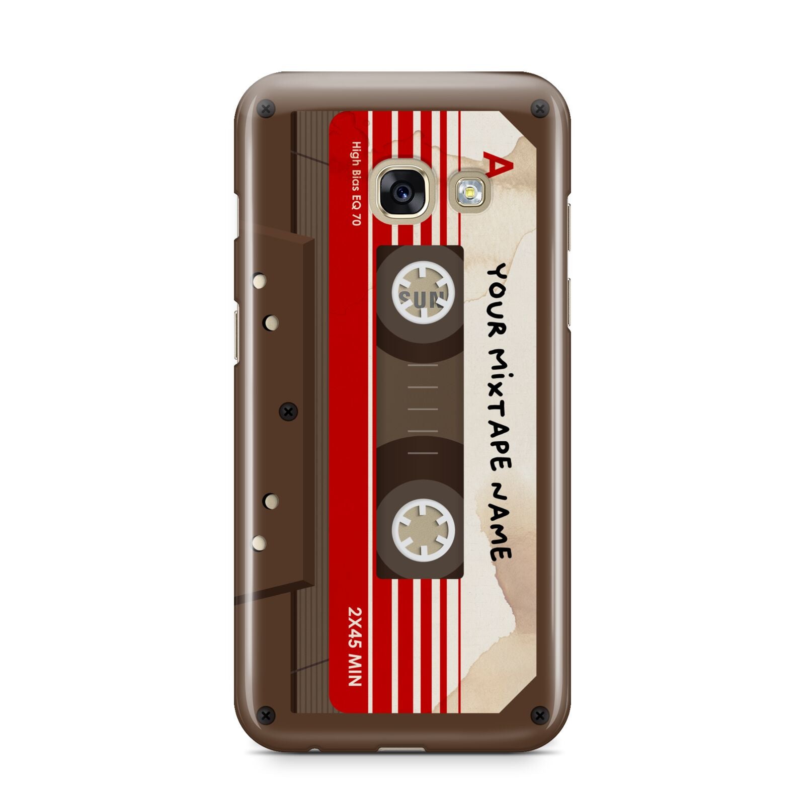 Personalised Brown Mixtape Samsung Galaxy A3 2017 Case on gold phone