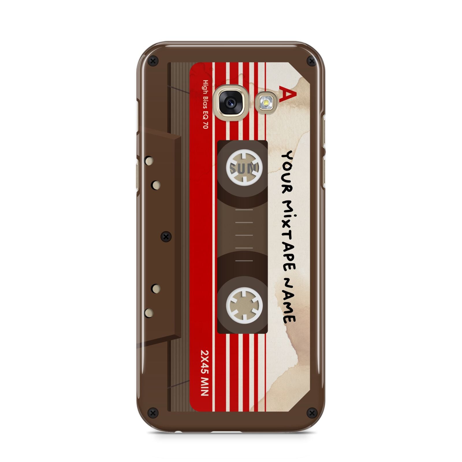 Personalised Brown Mixtape Samsung Galaxy A5 2017 Case on gold phone