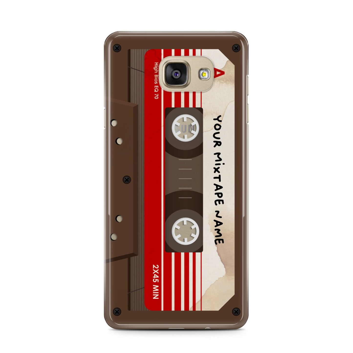 Personalised Brown Mixtape Samsung Galaxy A7 2016 Case on gold phone