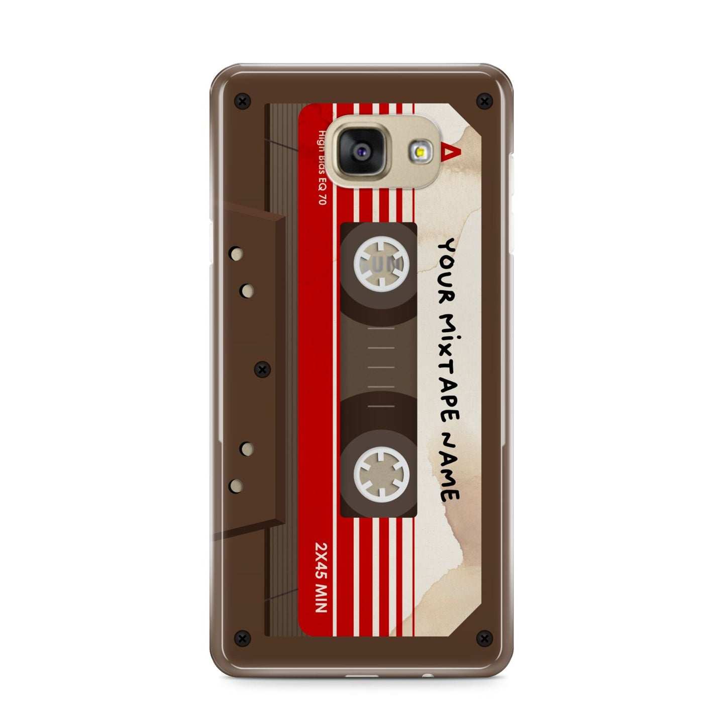 Personalised Brown Mixtape Samsung Galaxy A9 2016 Case on gold phone