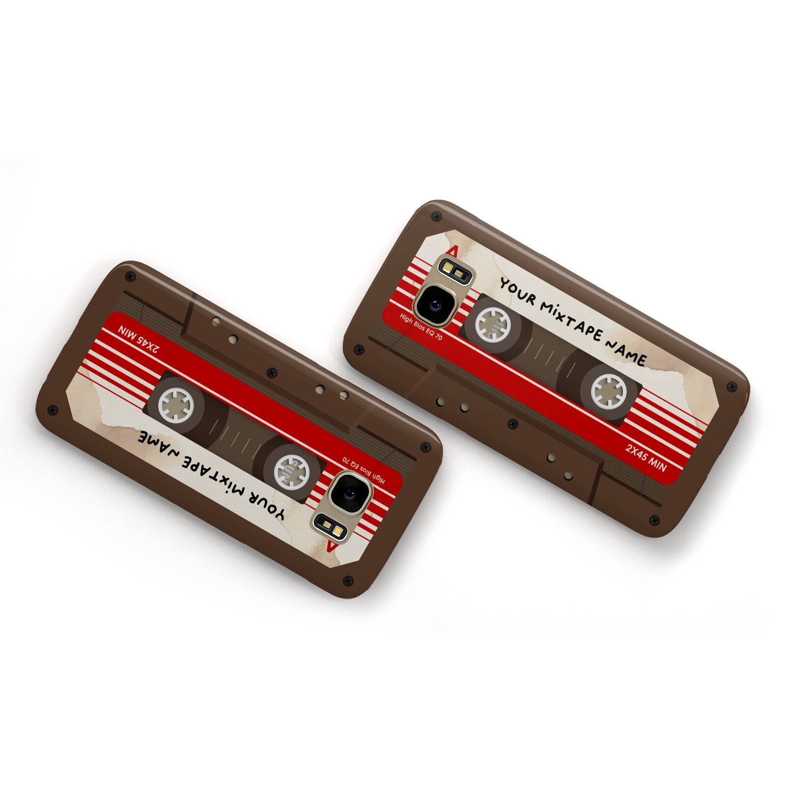 Personalised Brown Mixtape Samsung Galaxy Case Flat Overview