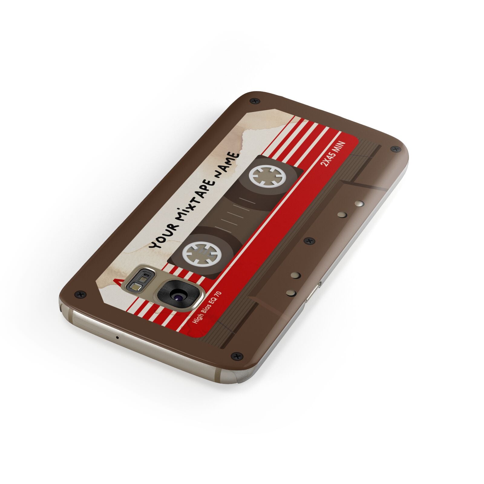 Personalised Brown Mixtape Samsung Galaxy Case Front Close Up