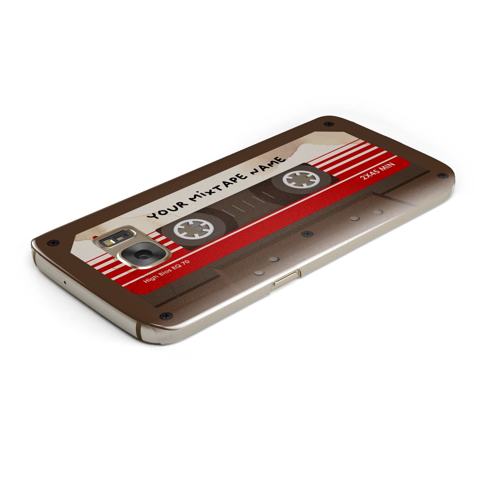 Personalised Brown Mixtape Samsung Galaxy Case Top Cutout