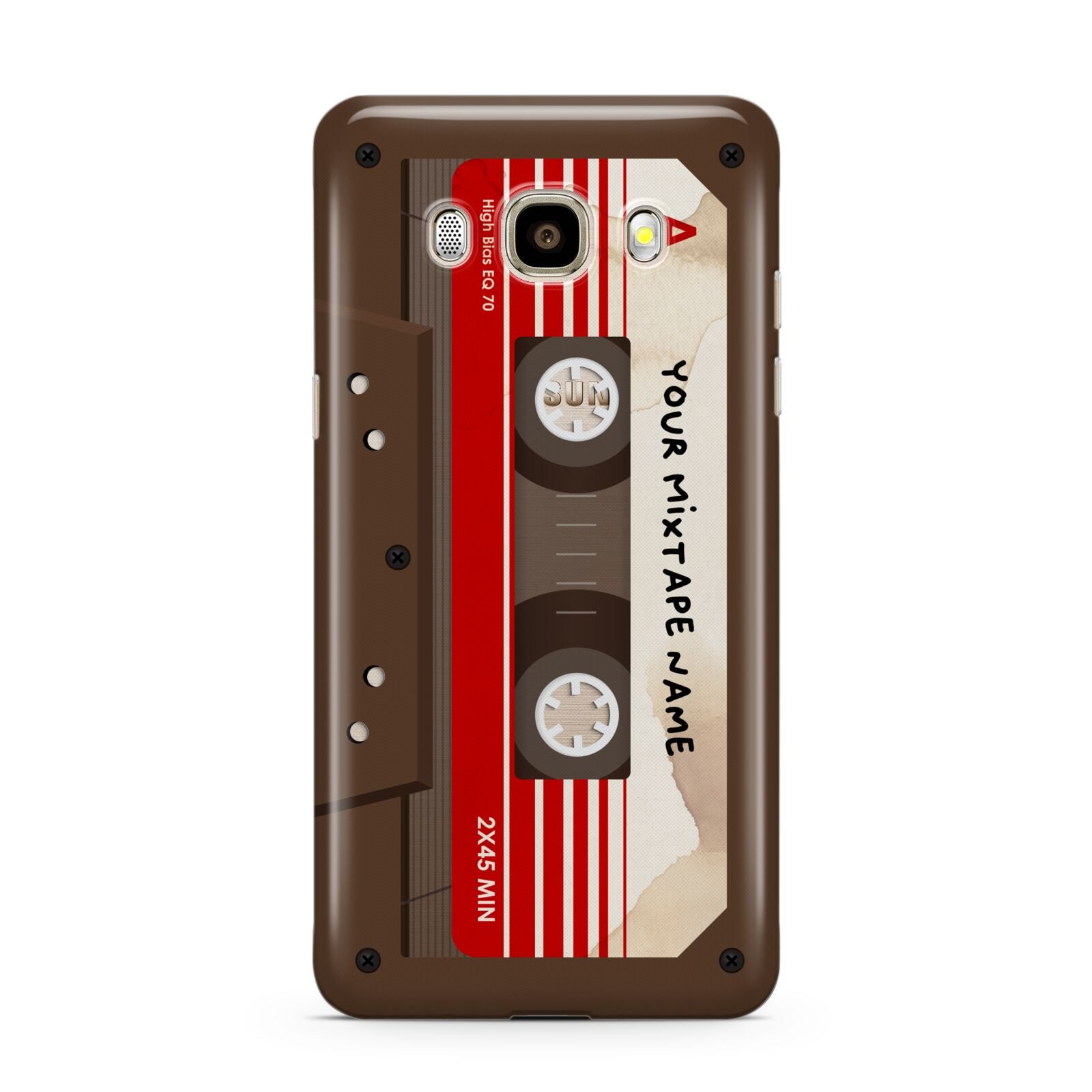 Personalised Brown Mixtape Samsung Galaxy J7 2016 Case on gold phone