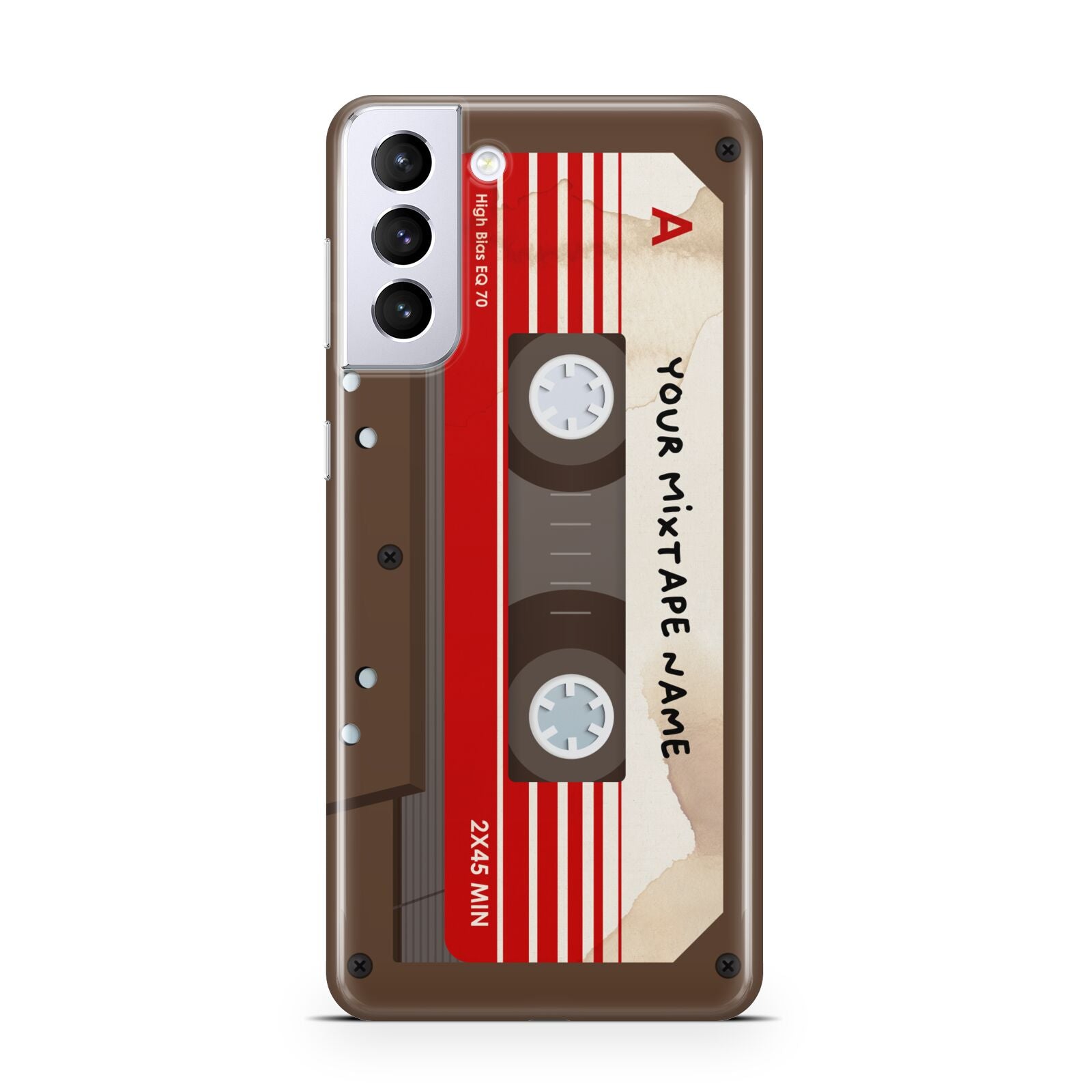 Personalised Brown Mixtape Samsung S21 Plus Case