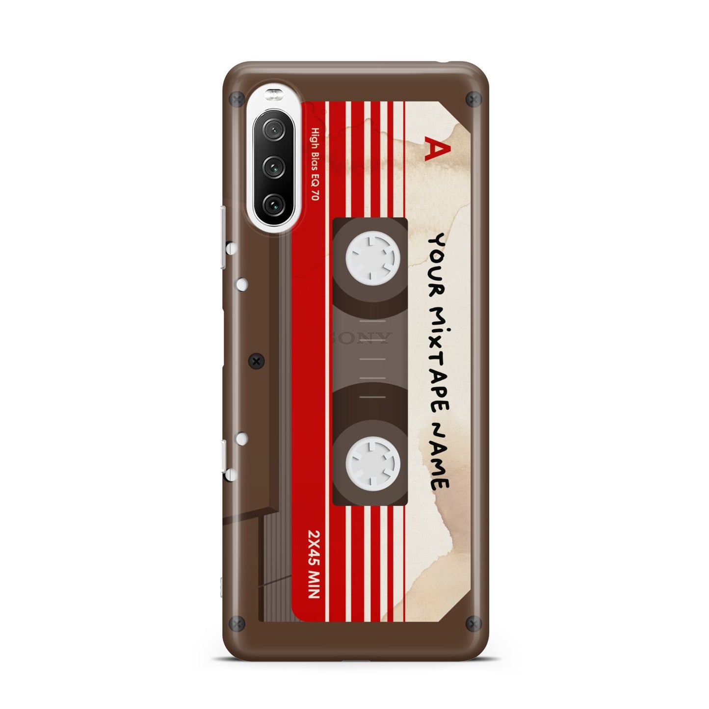 Personalised Brown Mixtape Sony Xperia 10 III Case