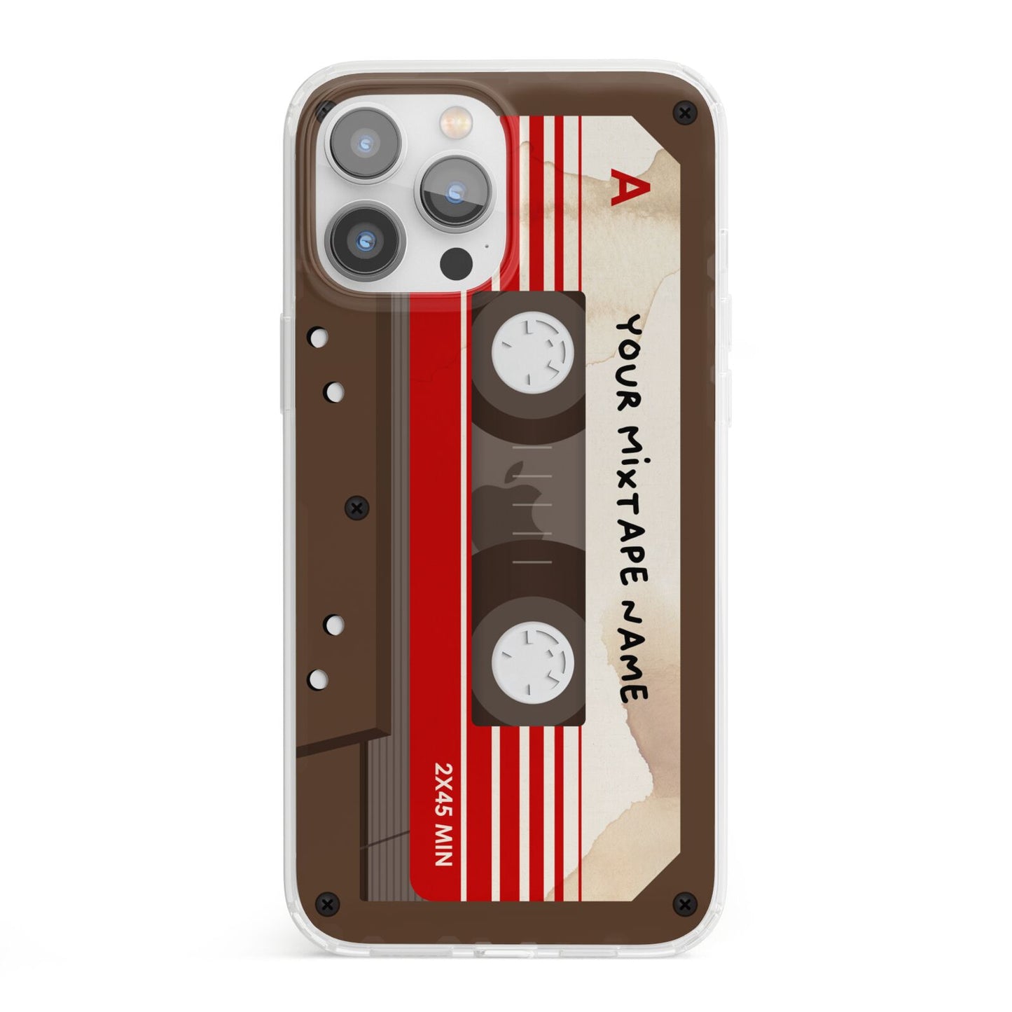 Personalised Brown Mixtape iPhone 13 Pro Max Clear Bumper Case