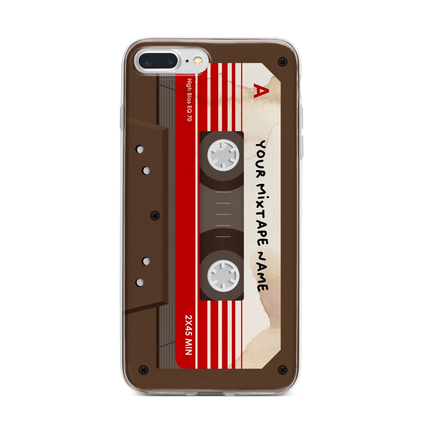 Personalised Brown Mixtape iPhone 7 Plus Bumper Case on Silver iPhone