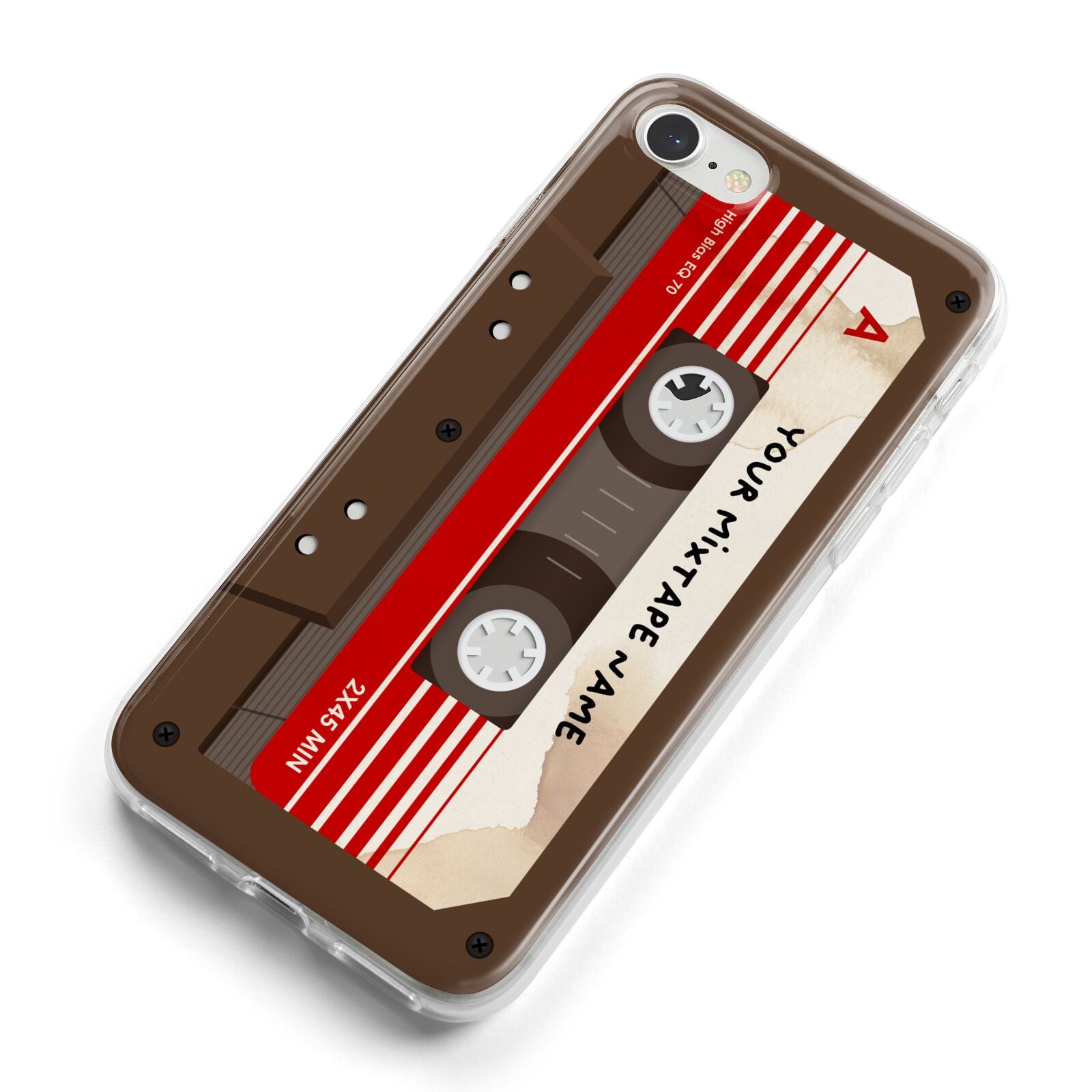 Personalised Brown Mixtape iPhone 8 Bumper Case on Silver iPhone Alternative Image