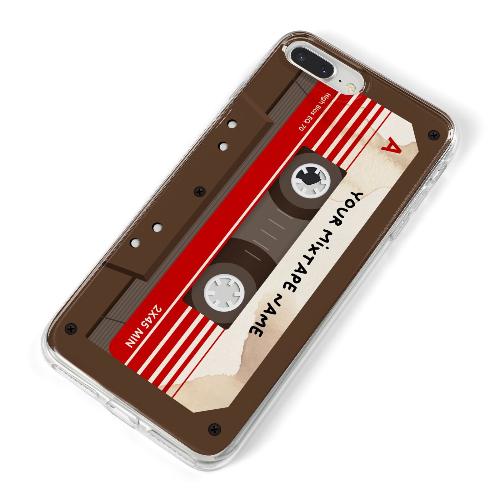 Personalised Brown Mixtape iPhone 8 Plus Bumper Case on Silver iPhone Alternative Image