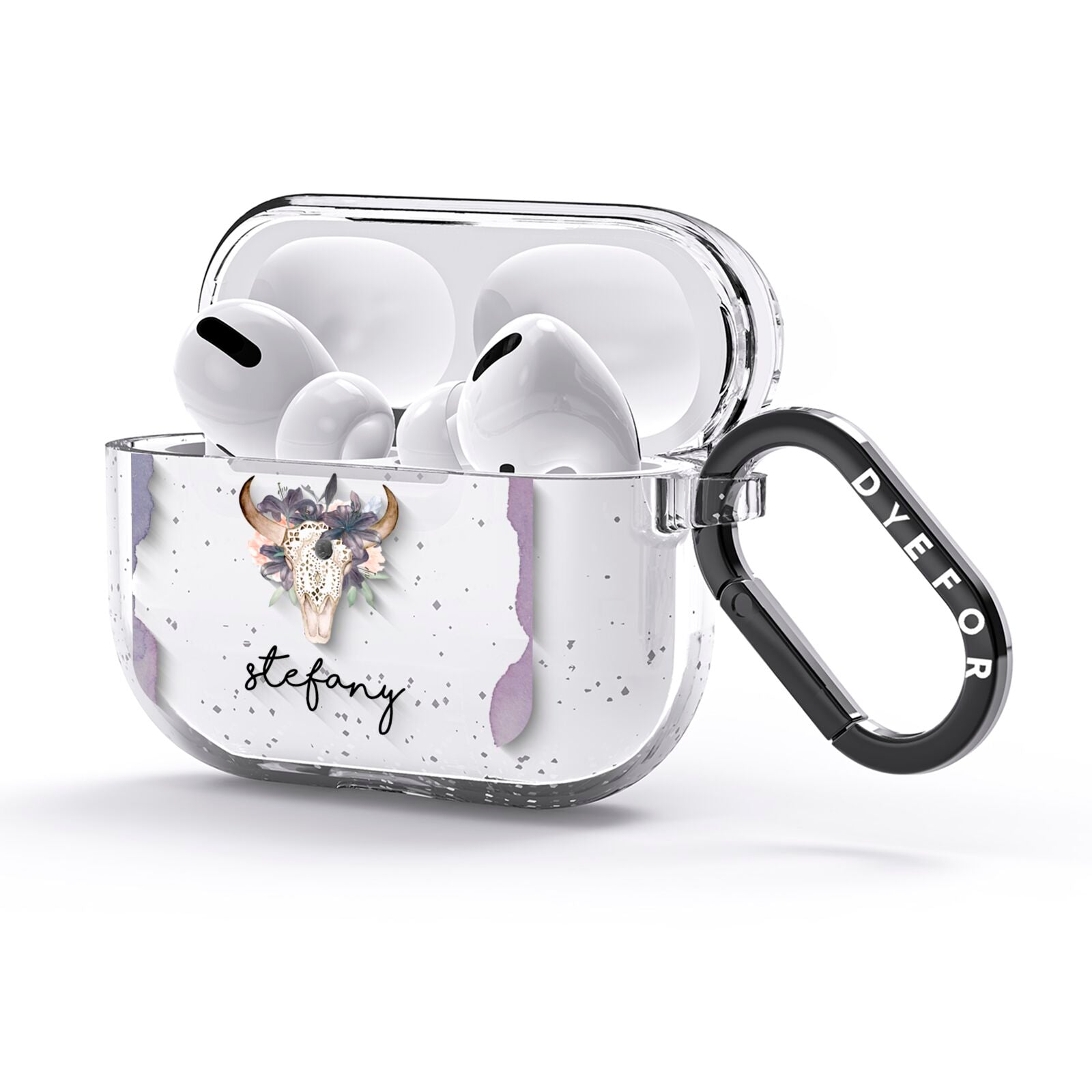 Personalised Bull s Head AirPods Glitter Case 3rd Gen Side Image