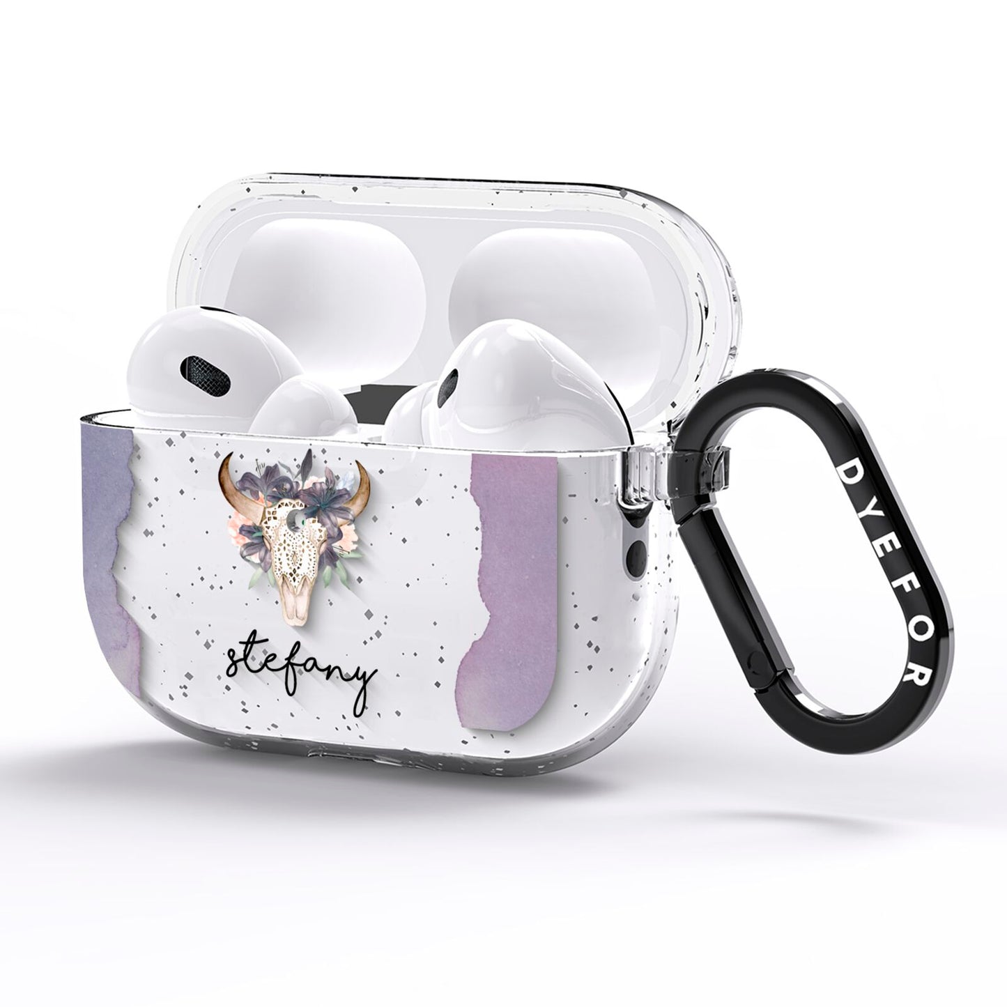 Personalised Bull s Head AirPods Pro Glitter Case Side Image