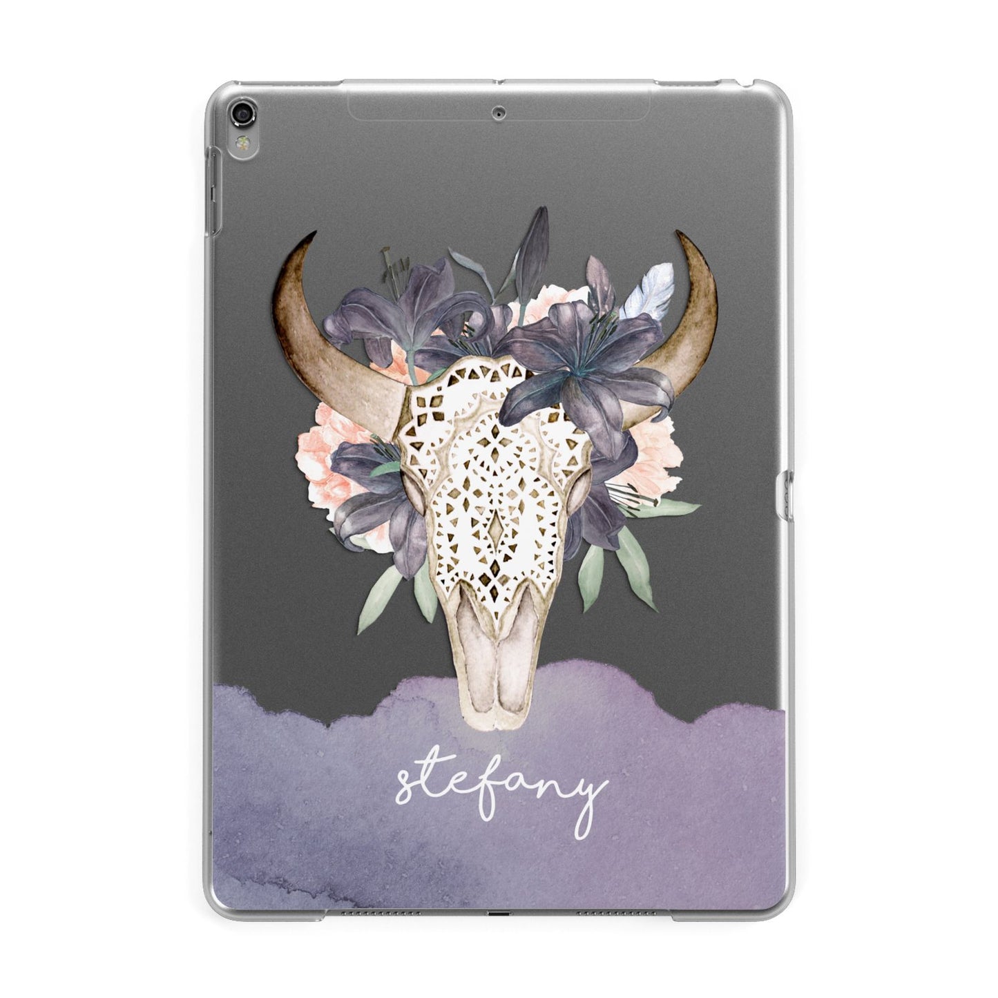 Personalised Bull s Head Apple iPad Grey Case