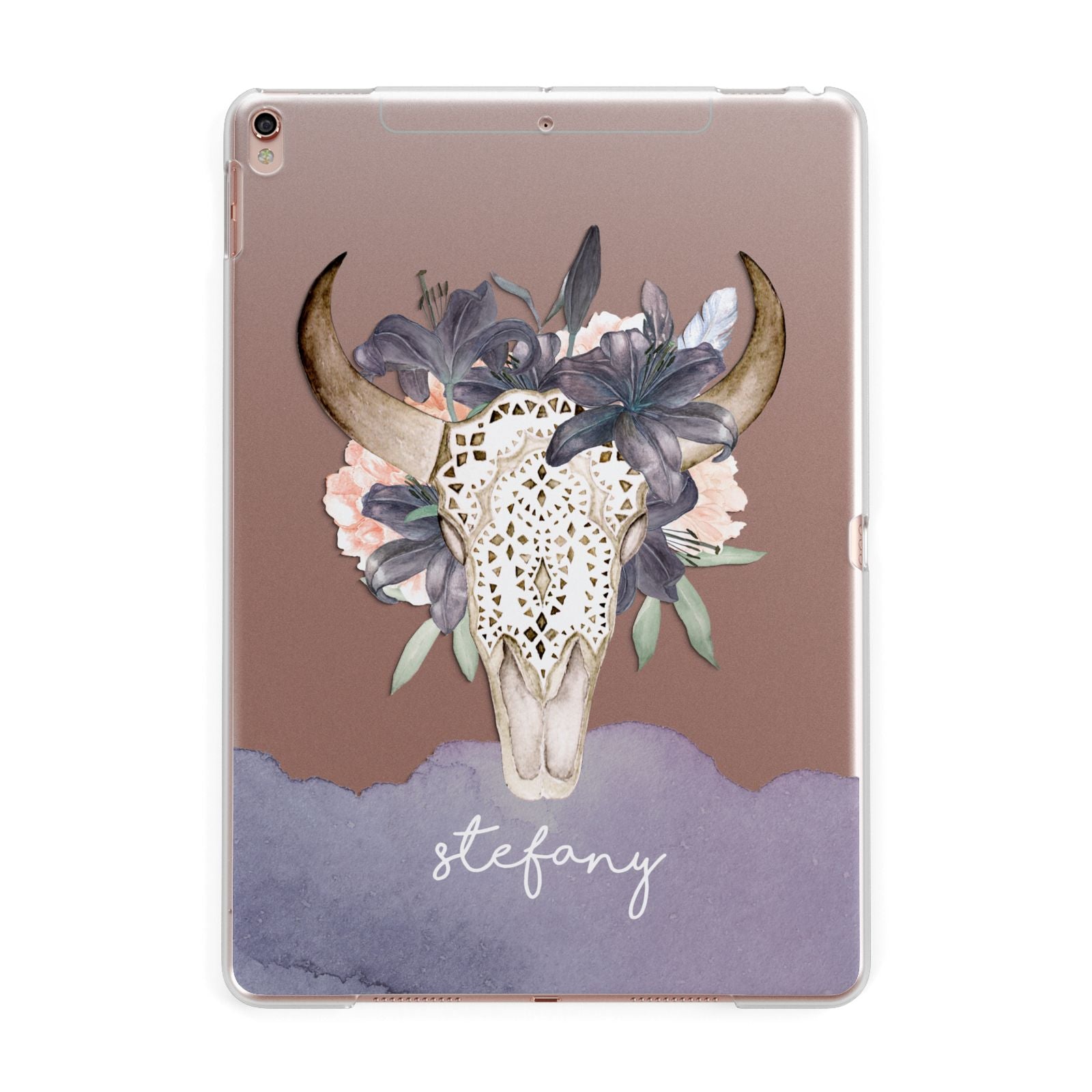 Personalised Bull s Head Apple iPad Rose Gold Case