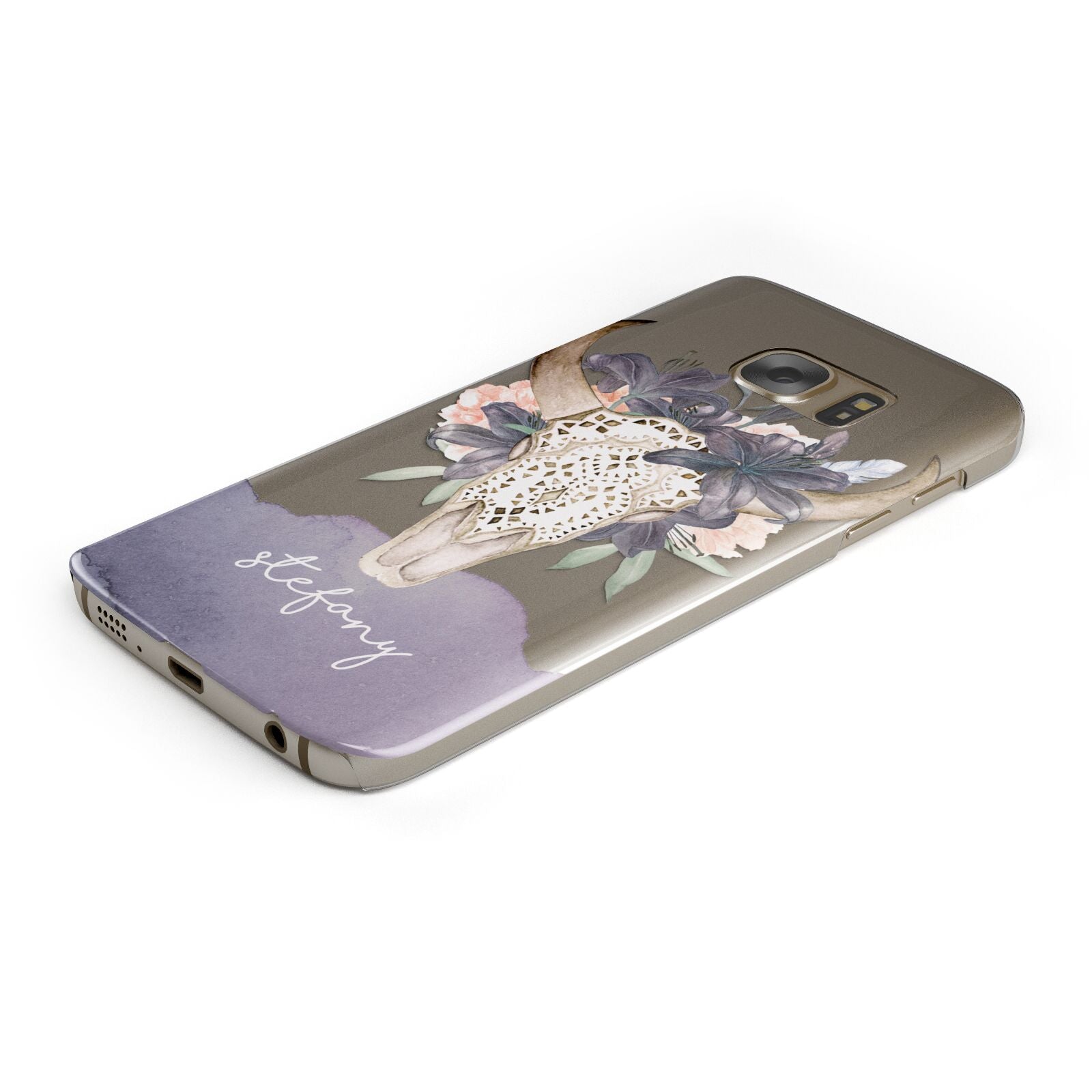 Personalised Bull s Head Protective Samsung Galaxy Case Angled Image