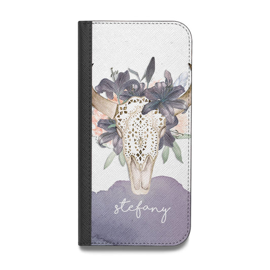 Personalised Bull s Head Vegan Leather Flip iPhone Case