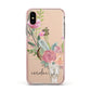 Personalised Bull s Skull Apple iPhone Xs Impact Case Pink Edge on Gold Phone