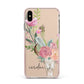 Personalised Bull s Skull Apple iPhone Xs Max Impact Case Pink Edge on Gold Phone