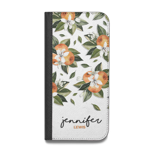 Personalised Bunch of Oranges Vegan Leather Flip iPhone Case