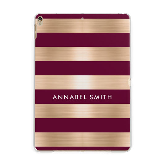 Personalised Burgundy Gold Name Initials Apple iPad Gold Case