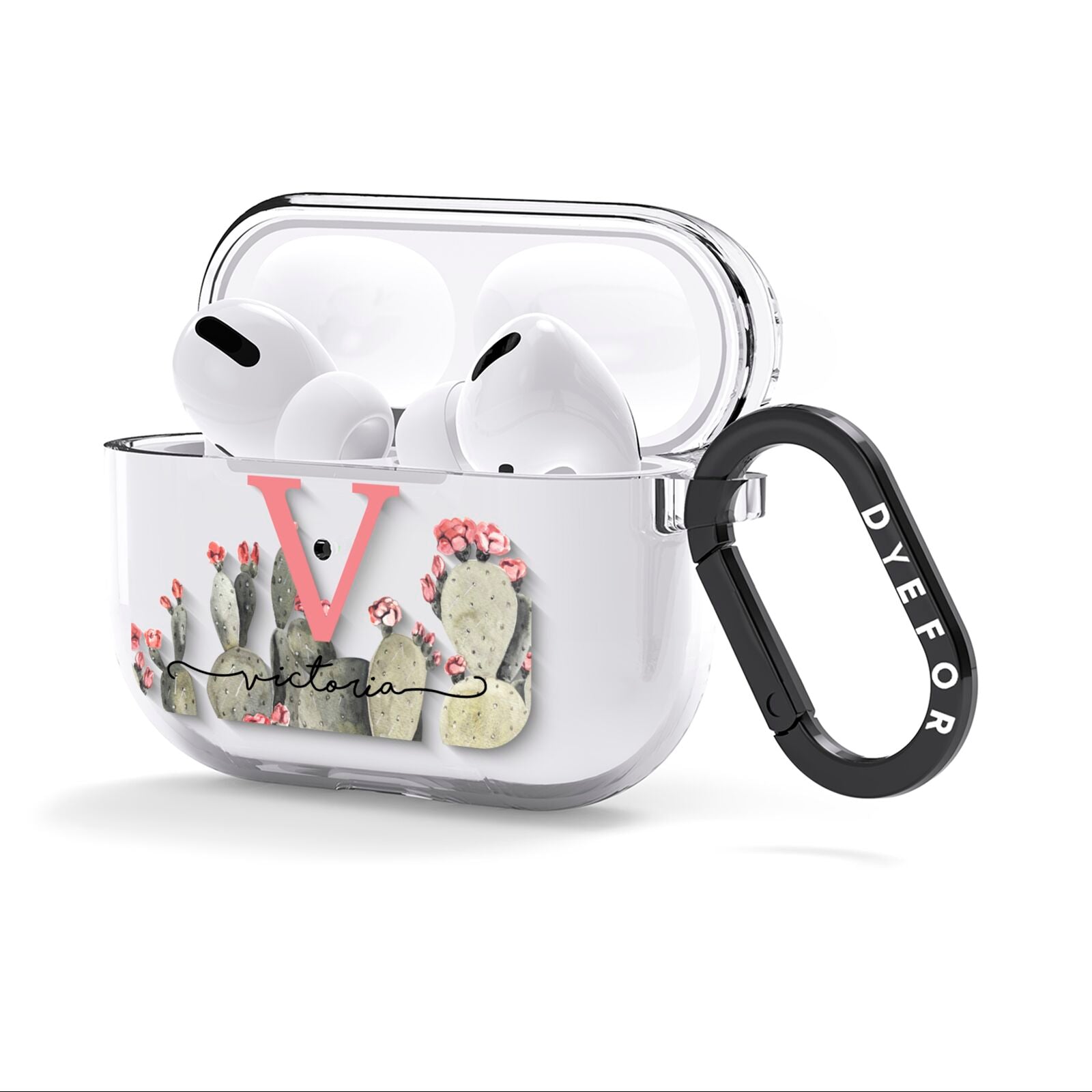 Personalised Cacti AirPods Clear Case 3rd Gen Side Image