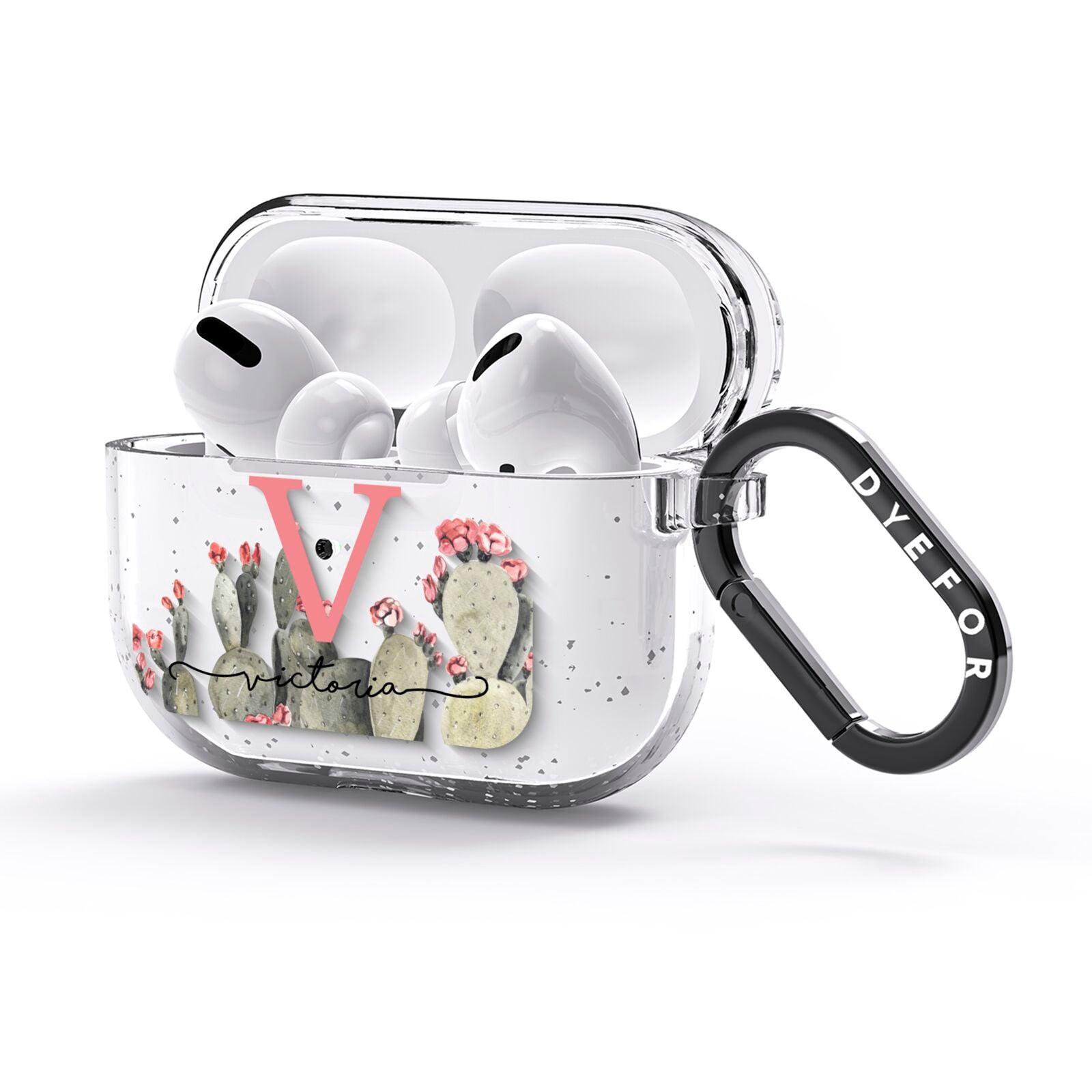 Personalised Cacti AirPods Glitter Case 3rd Gen Side Image