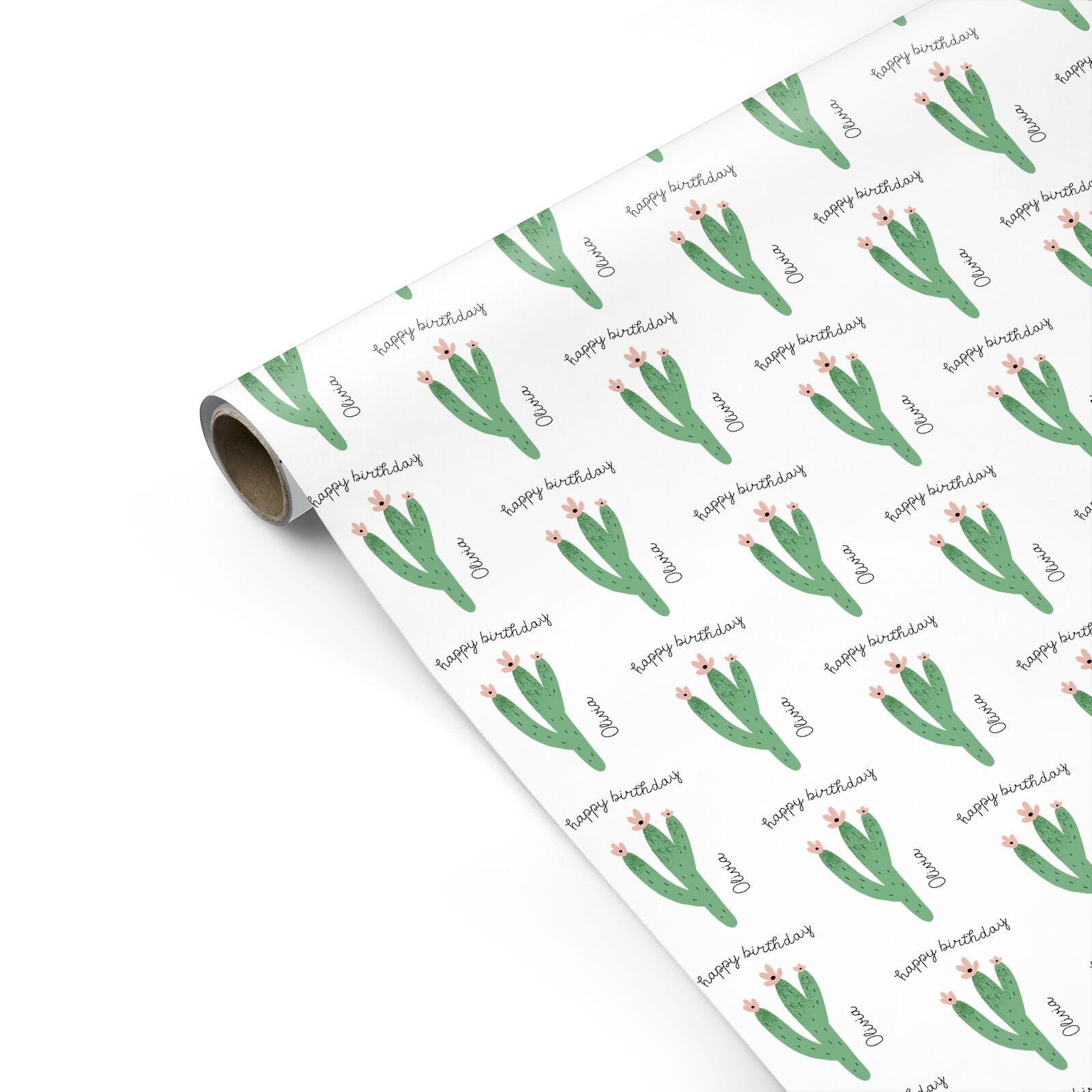 Personalised Cactus Birthday Personalised Gift Wrap