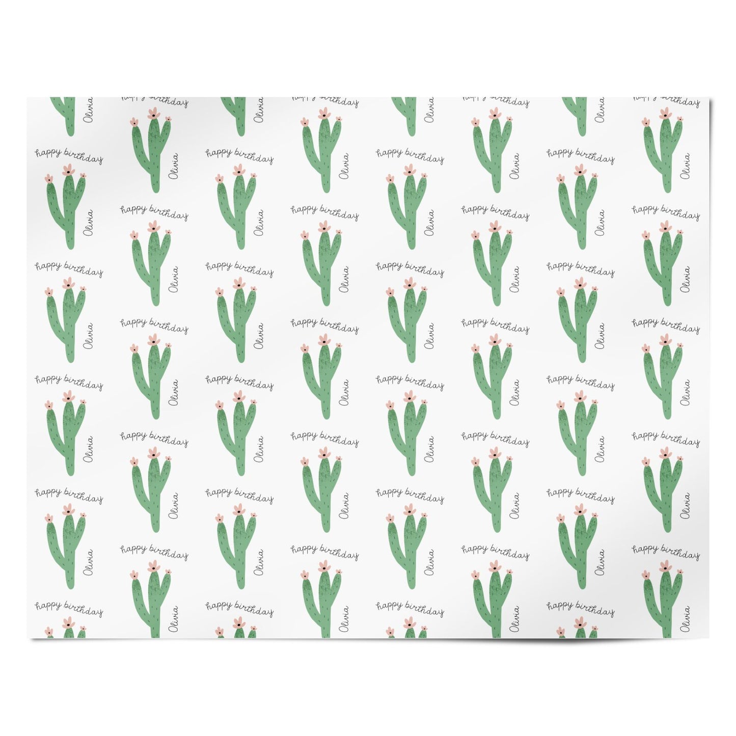 Personalised Cactus Birthday Personalised Wrapping Paper Alternative