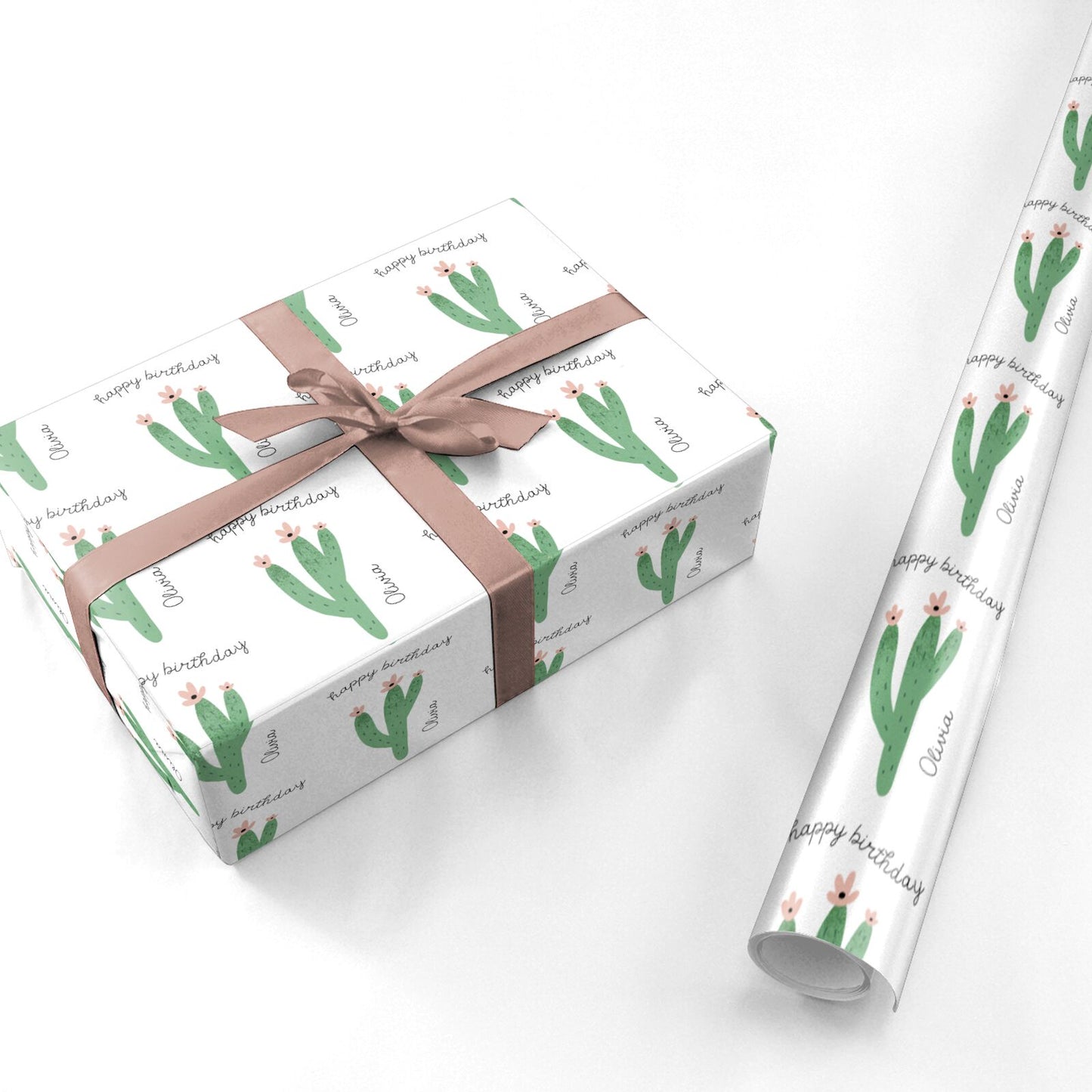 Personalised Cactus Birthday Personalised Wrapping Paper