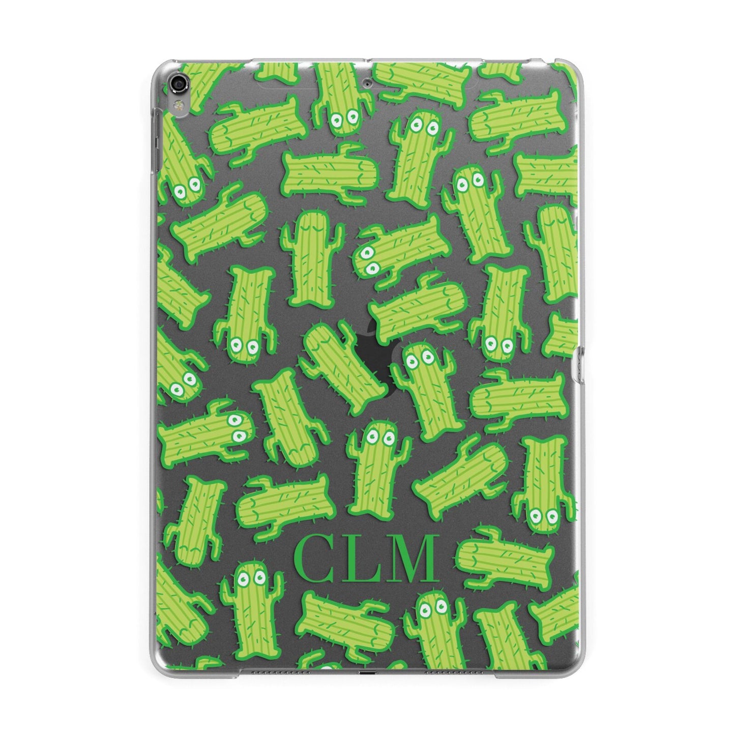 Personalised Cactus Initials Apple iPad Grey Case