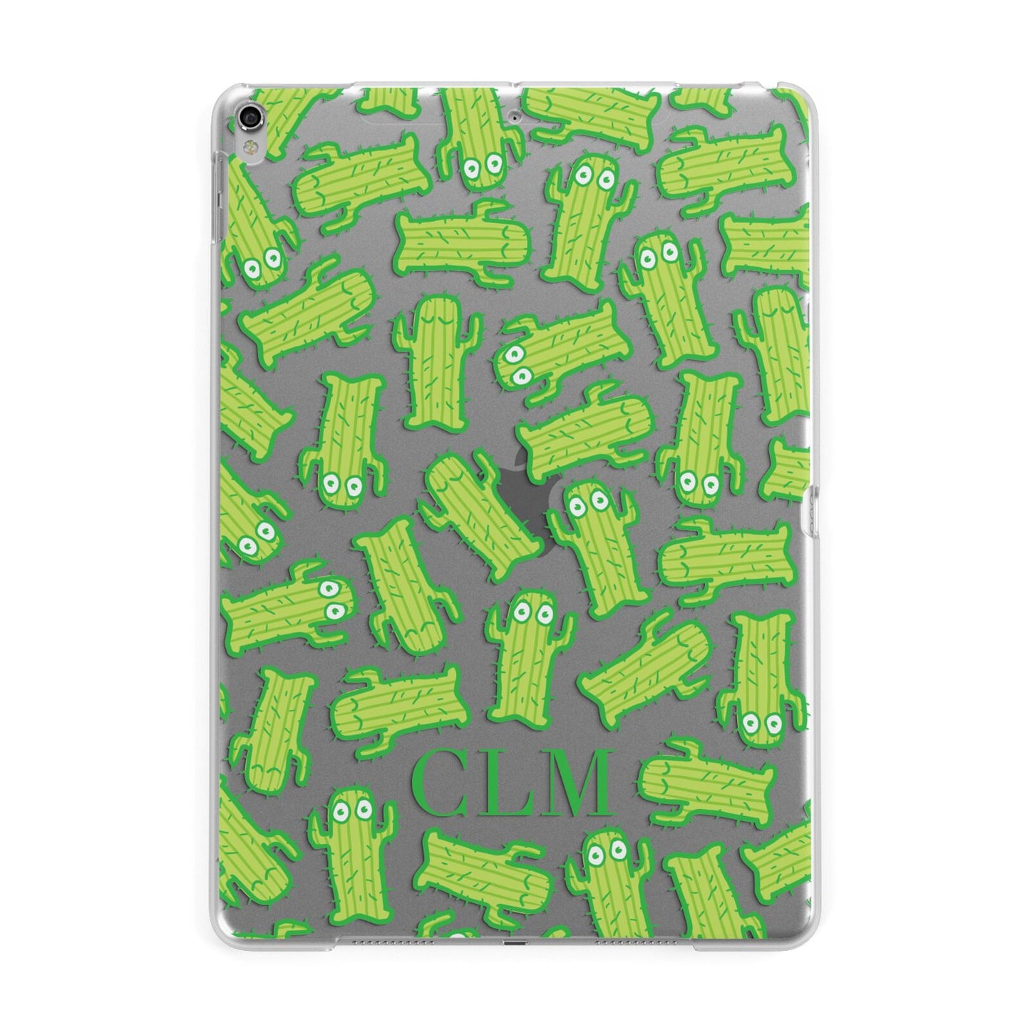 Personalised Cactus Initials Apple iPad Silver Case