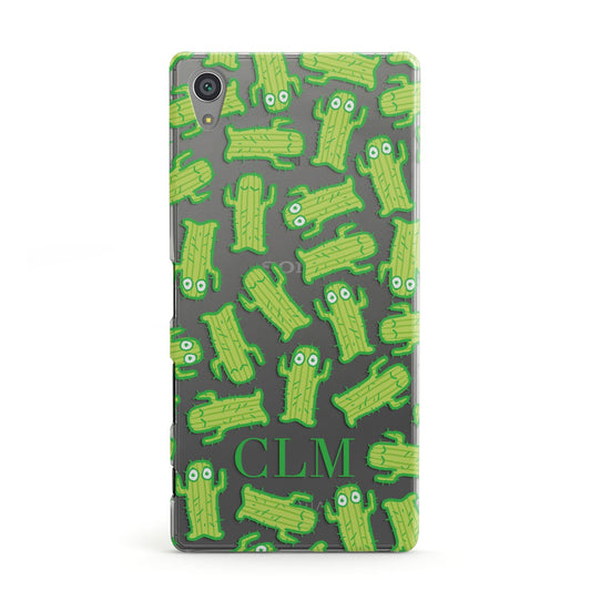 Personalised Cactus Initials Sony Xperia Case