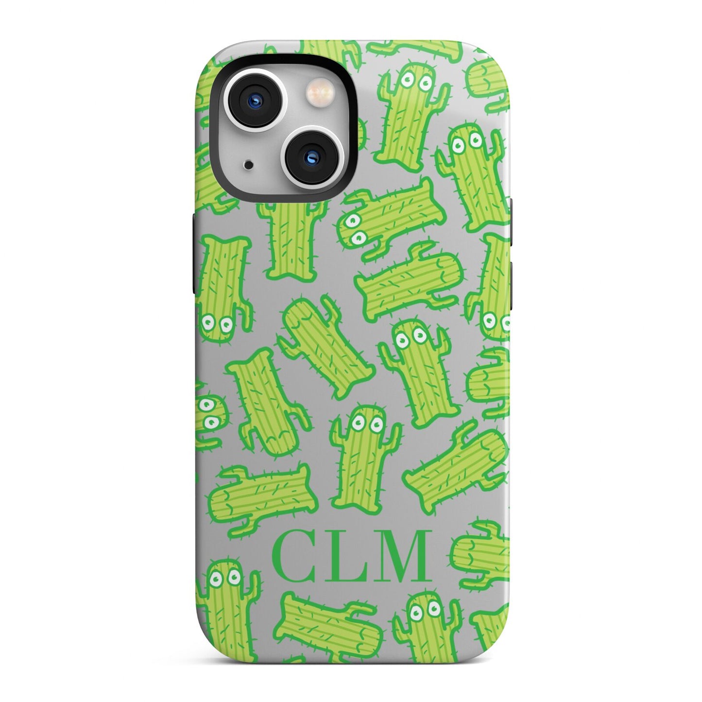 Personalised Cactus Initials iPhone 13 Mini Full Wrap 3D Tough Case