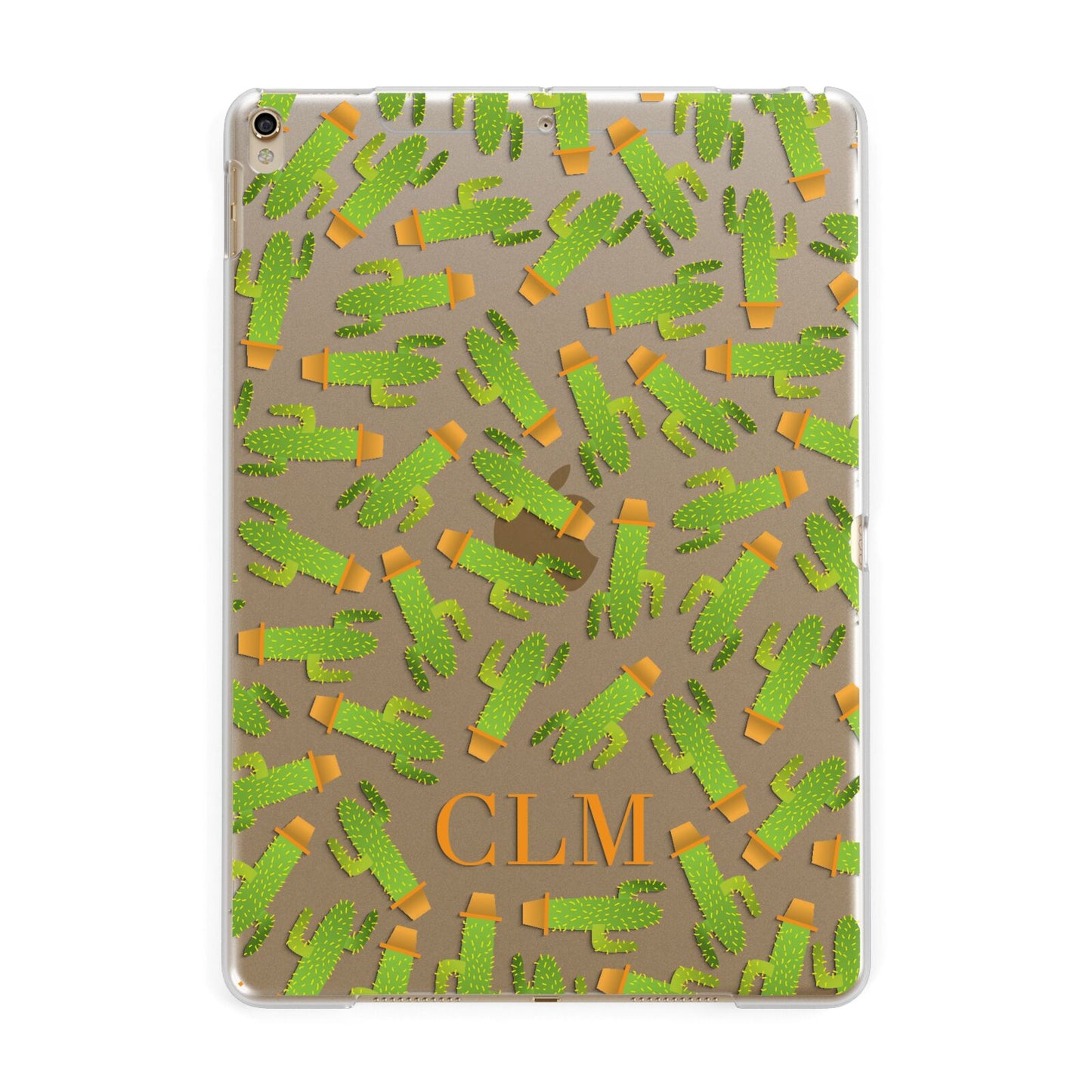 Personalised Cactus Monogram Apple iPad Gold Case