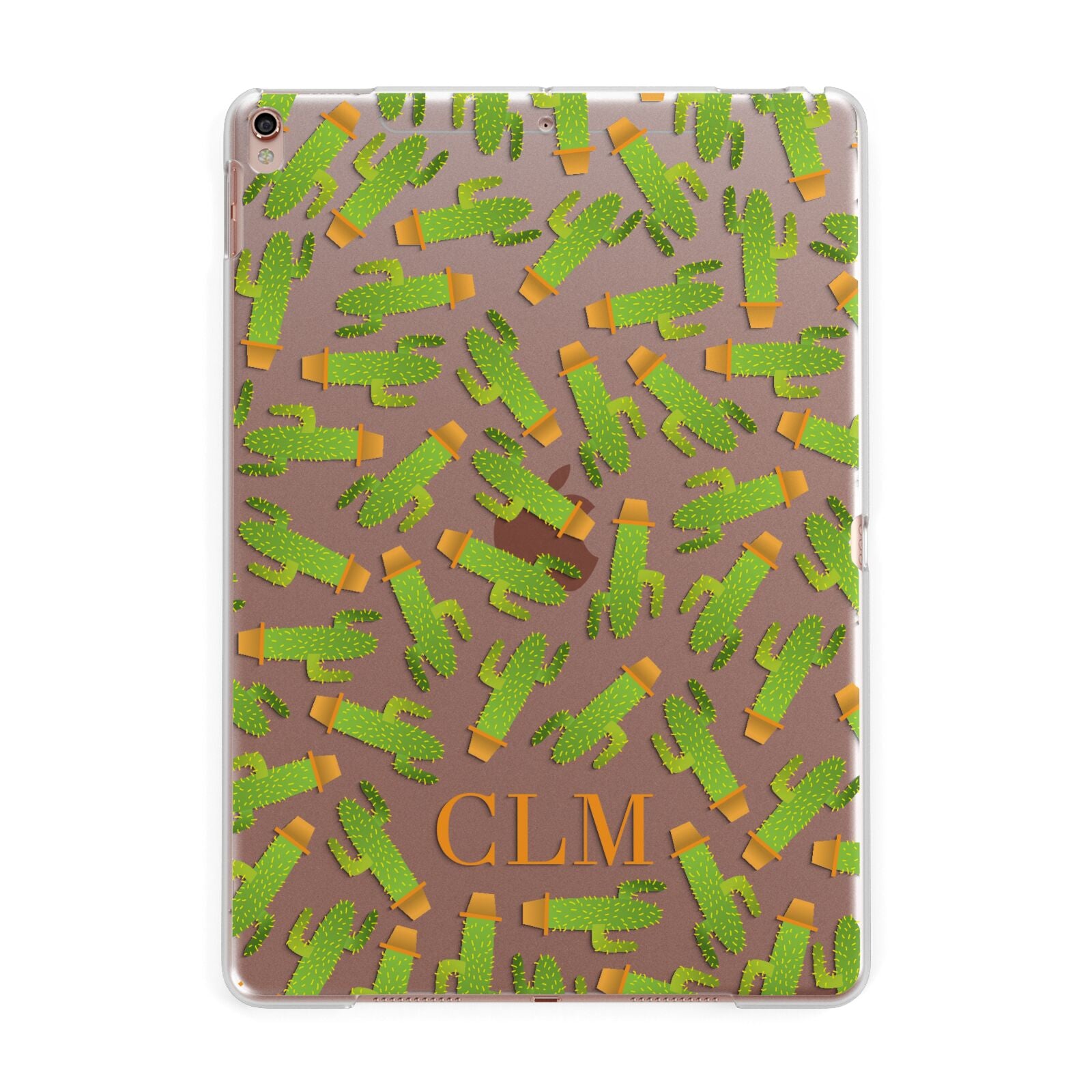 Personalised Cactus Monogram Apple iPad Rose Gold Case